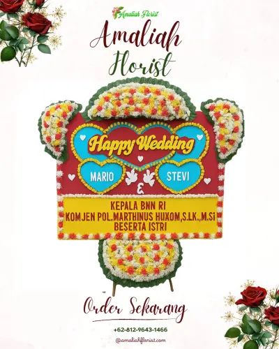 Karangan Papan Bunga Pernikahan di Karangbendo
